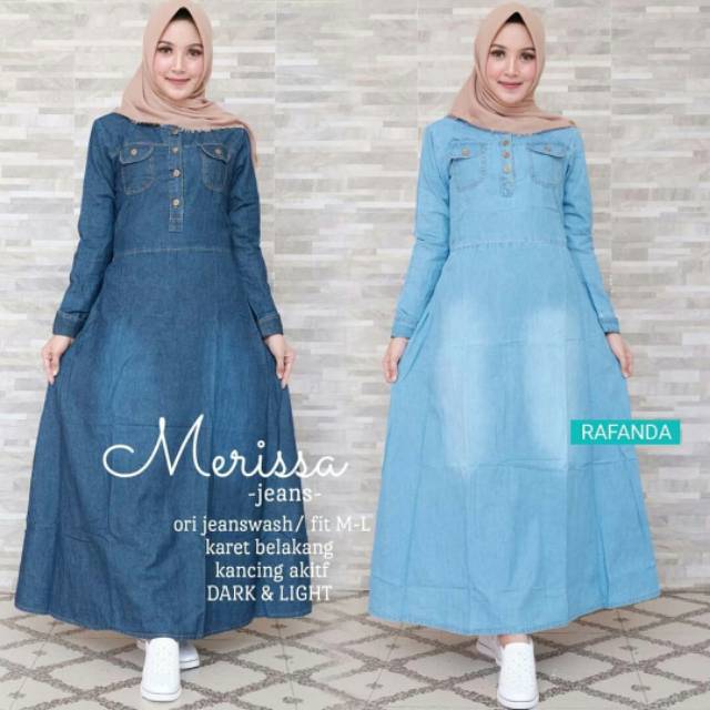 Merissa Maxy, GAMIS JEANS WANITA CANTIK BAHAN JEANS WASH LD 96 TERMURAH TERLARIS KEKINIAN OOTD