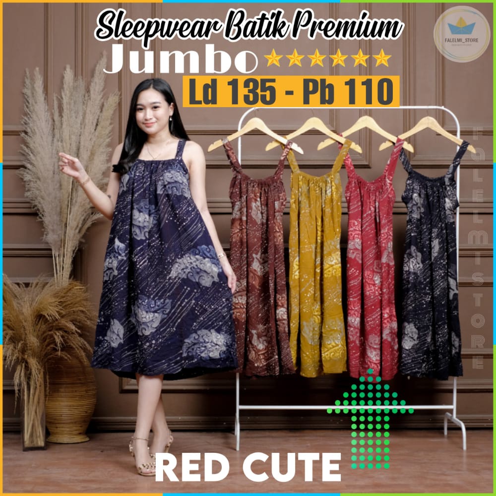 Sleepwear Sexy Jumbo Ld 130 Baju Tidur Sexy Wanita Jumbo Daster Sexy Wanita Yukensi Tali Satu Jumbo Daster Seksi Tanpa Lengan Kimono Tidur Piyama Pakaian Daster Tidur Wanita Sexy Jumbo Daster Tali Pundak Tanktop Singlet Wanita Jumbo Gaun Tidur Sexy-Madong Merah