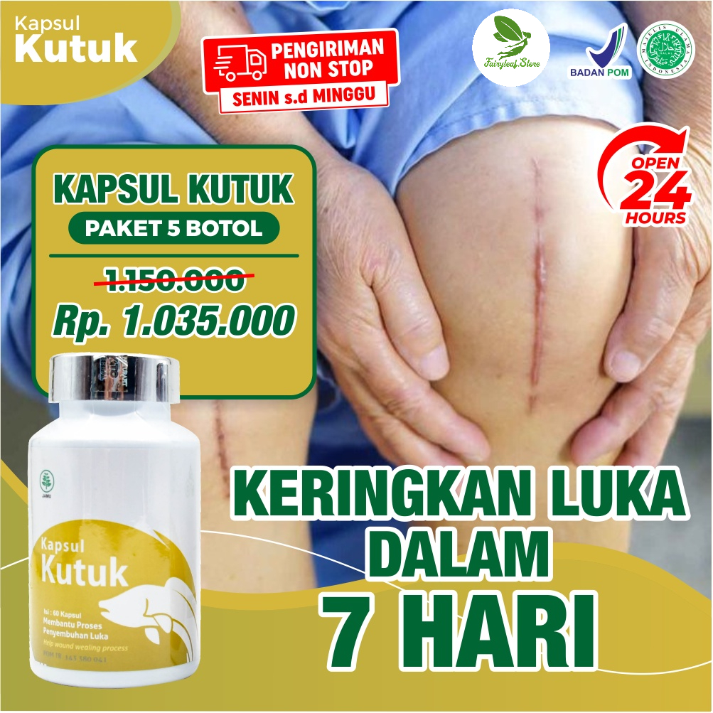 Paket 5 Botol KAPSUL KUTUK PREMIUM || Obat Pasca Operasi Caesar Langsung Kering Original