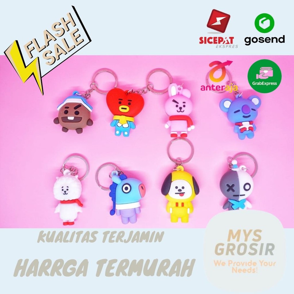 GANTUNGAN KUNCI BT BOYBAND KOREA WINTER EDITION KUNCI TATA COOKY CHIMMY MANK KOYA VAN SHOOKY RJ kara