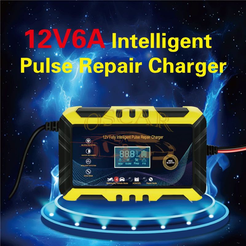 CHARGER AKI MOBIL MOTOR 12V DAN 24V REPAIR AKI OTOMATIS CHARGER AKI INTELLIGENT AUTOMATIC 12V-24V 8A&amp;4A/12V6A