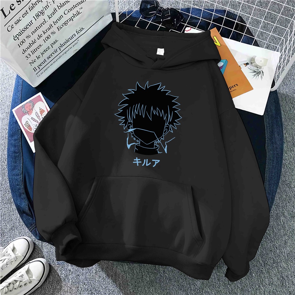 hoodie LIGHTING killua hoodie jaket hunter x hunter hoodie hunterxhunter jaket anime hoodie anime S M L XL XXL XXXL XXXXL BIG SIZE