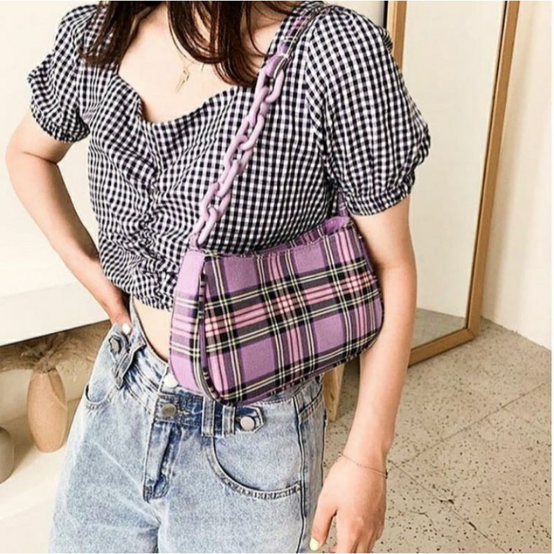 slingbag kore lilac, tas selempang lilac, handbag lilac