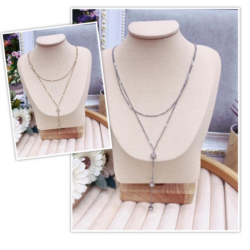 Kalung Titanium Asli 2layer Premium Quality Anti karat anti alergi Stainless steel branded T2