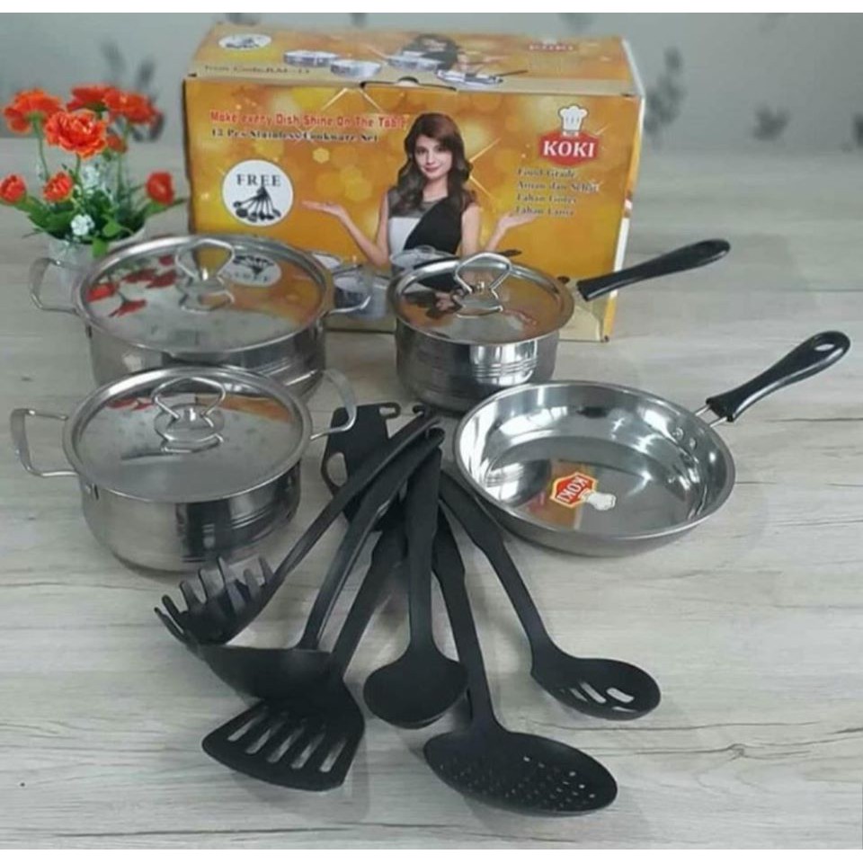 Panci Set Koki 13  Stainless Cookware