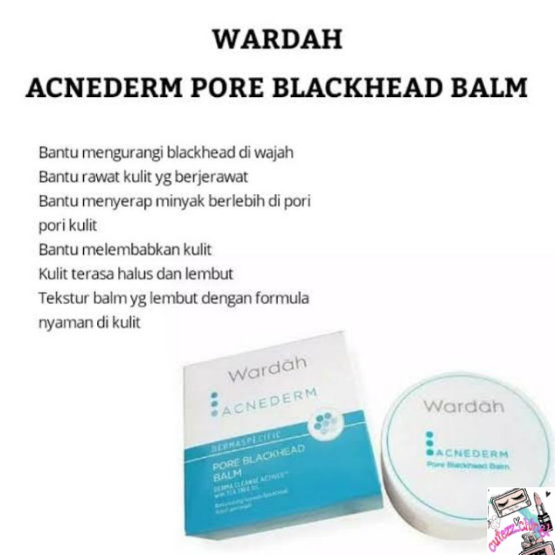 ☃Cutezz_Ching1☃Wardah Acnederm Pore Blackhead Balm 20g