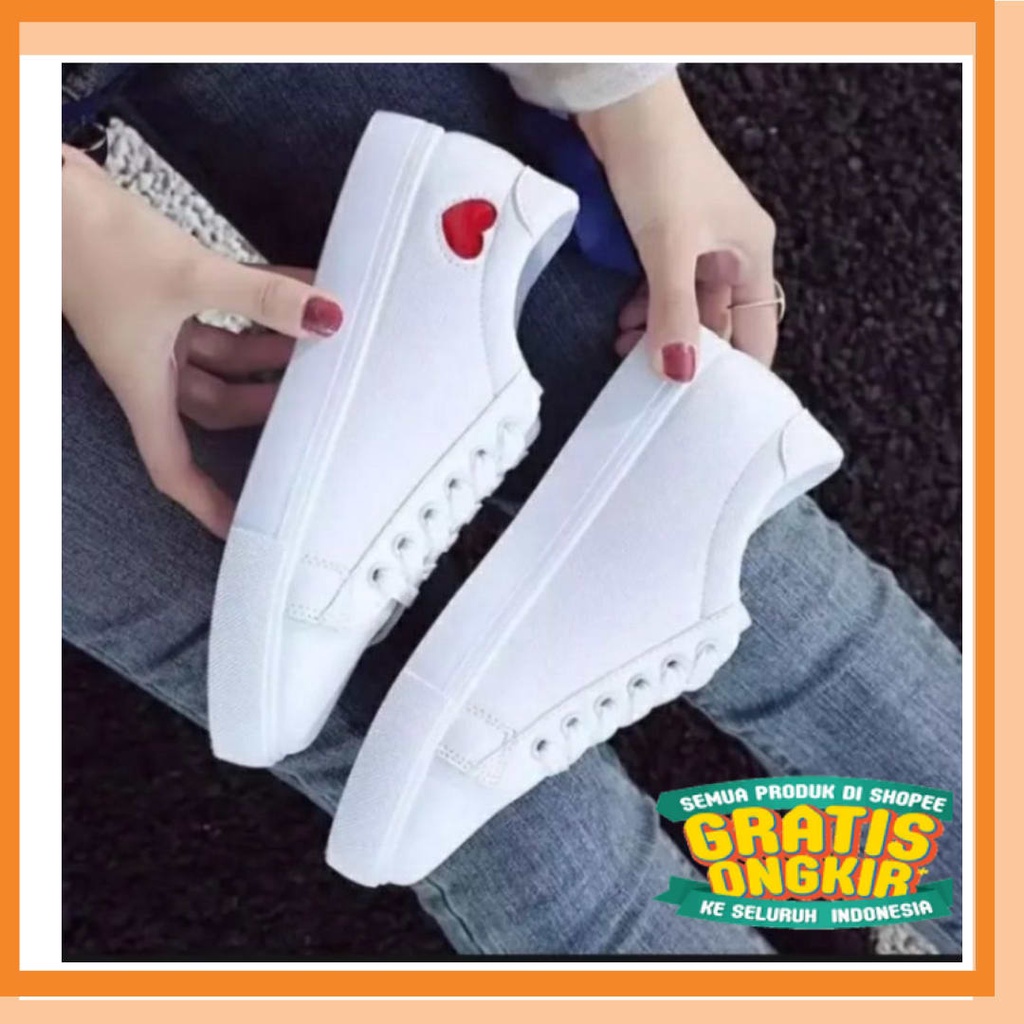 SNEAKERS SEPATU WANITA FASHION REMAJA KEKINIAN OOTD/ pangeran SEPATU SNEAKERS WANITA PUTIH LOVE