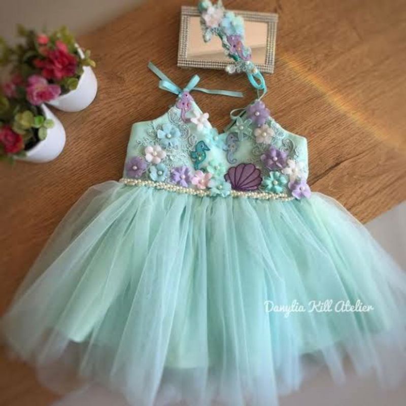 gaun mermaid 2 putri duyung bayi neychan dress bayi neychan ulang tahun