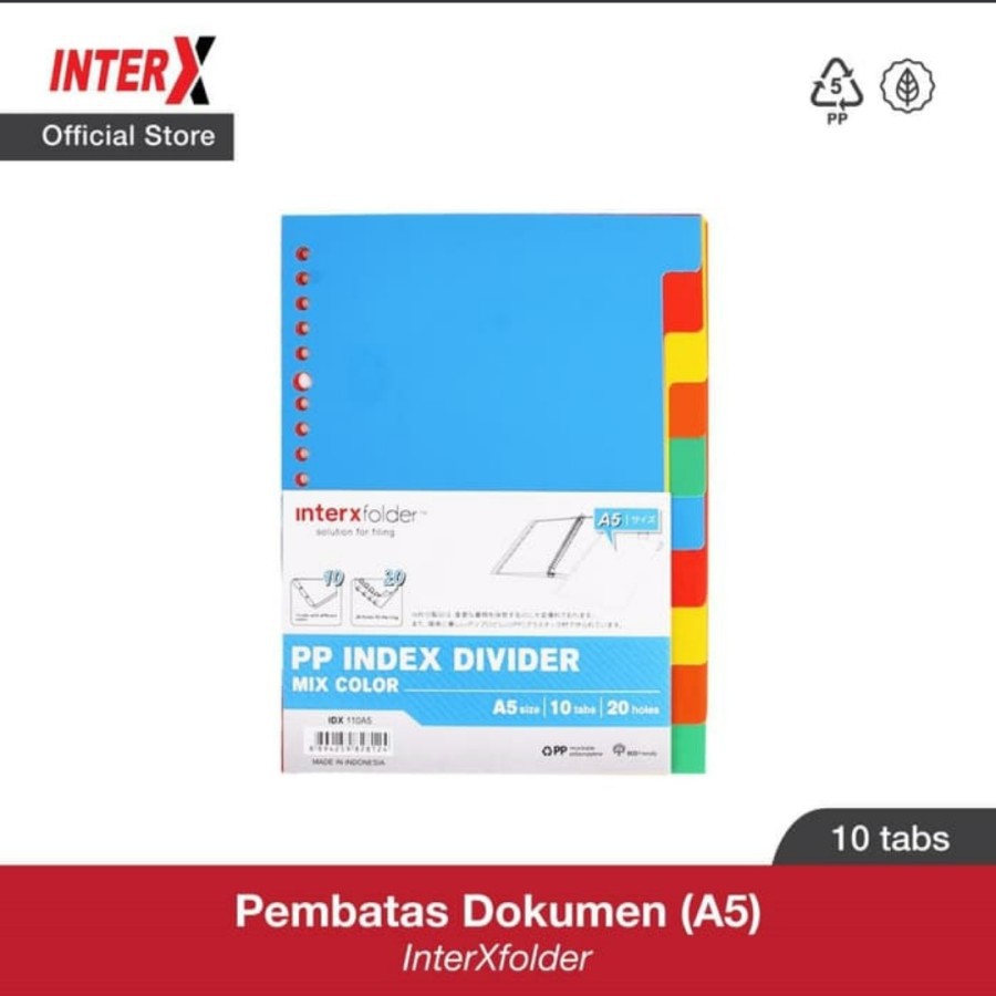 Index Divider Binder A5 10 Tab InterX