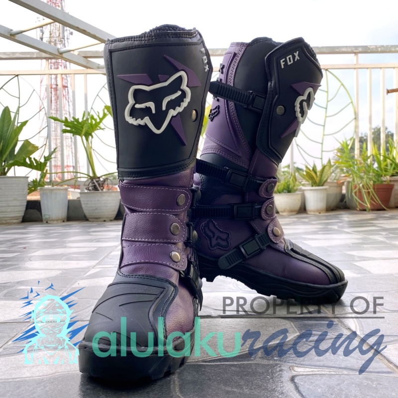 Sepatu Trail Boots SV Motocross MX Lokal Premium Best Quality - Purple Black