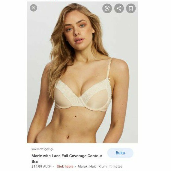 [SALE NGABISIN STOK] BH HEIDI BRA BY HEIDI KLUM T-SHIRT LACE BRA SIZE 38D (D85) 38E (E85) - FULL CUP