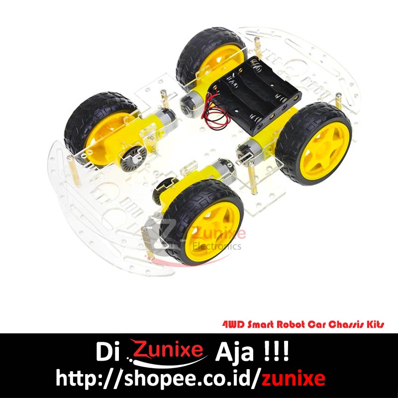 4WD Smart Robot Car Chassis Kits Speed Encoder 2WD dengan battery box