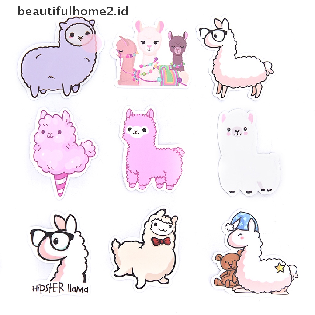 [beautifulhome2.id] 50PCS Llama Alpaca Sticker Animal Stickers Laptop Luggage Skateboard Stickers ID