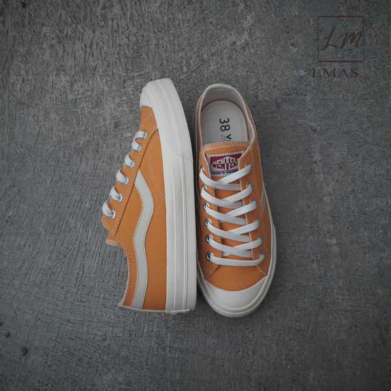 ventela publik high grey maron yelow sepatu vantela low yelow