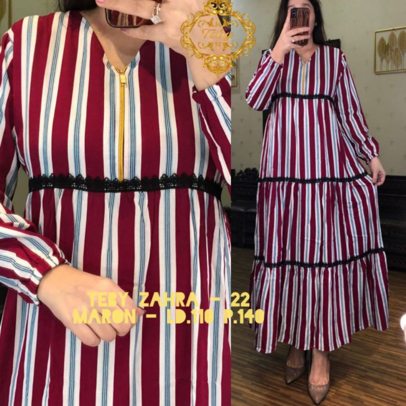 TEBY DASTER ARAB ZAHRA FLOWER RAINBOW SERIES RAYON VISCOSE ALL SIZE ORI-MAROON 022