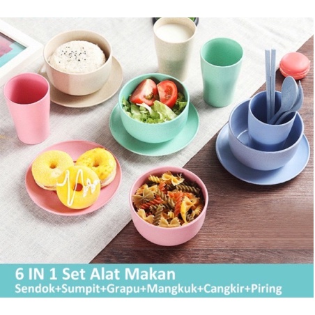 PERALATAN MAKAN KELUARGA SET 6 PCS