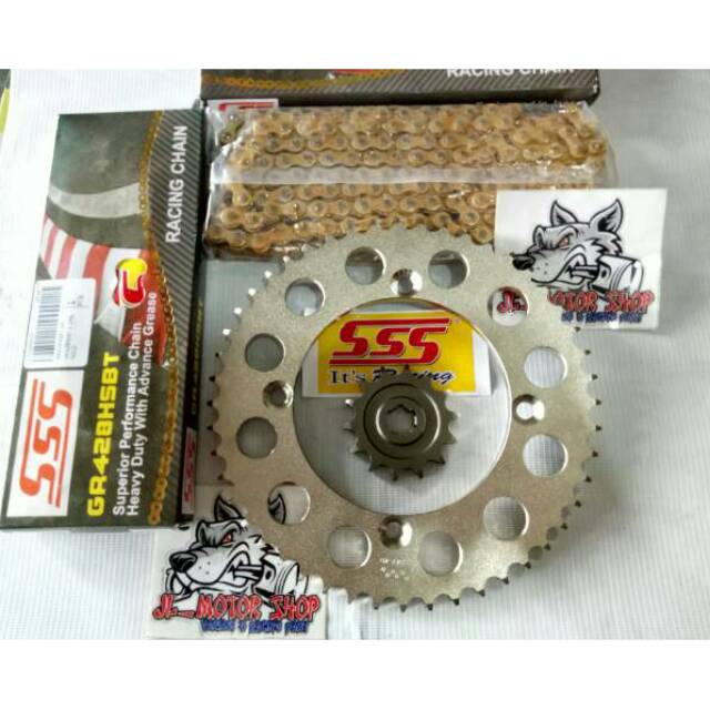 Gearset Sss 428 HSBT Vixion R15 Xabre Cb150R Cbr150 Tiger Megapro Verza Sonic Satria Fu Ninja KLX