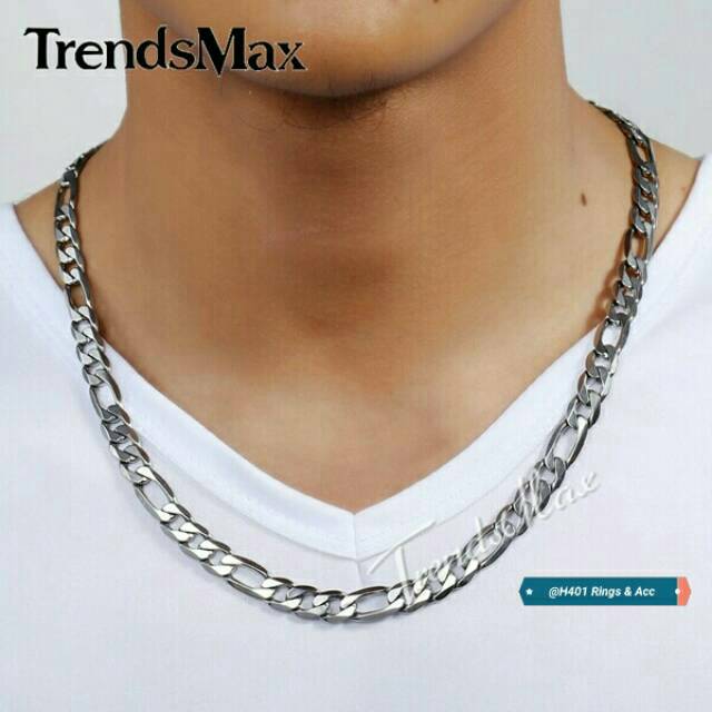 Kalung Titanium Pria Silver 60 Cm - Kalung Titanium - Kalung Pria - Kalung