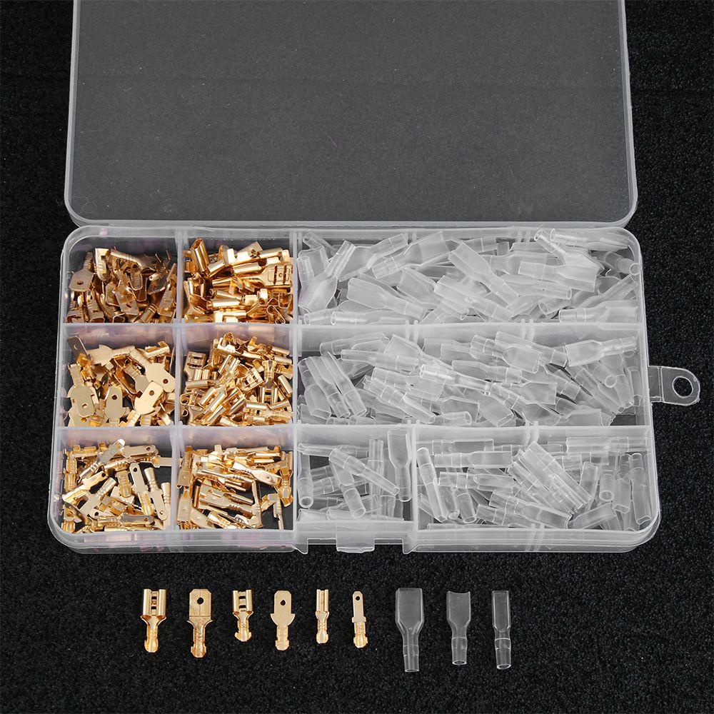 Nanas120 /135 /270/360PCS Konektor Kawat 2.8/4.8/6.3mm Sarung Insulated Male Female Plug Spring