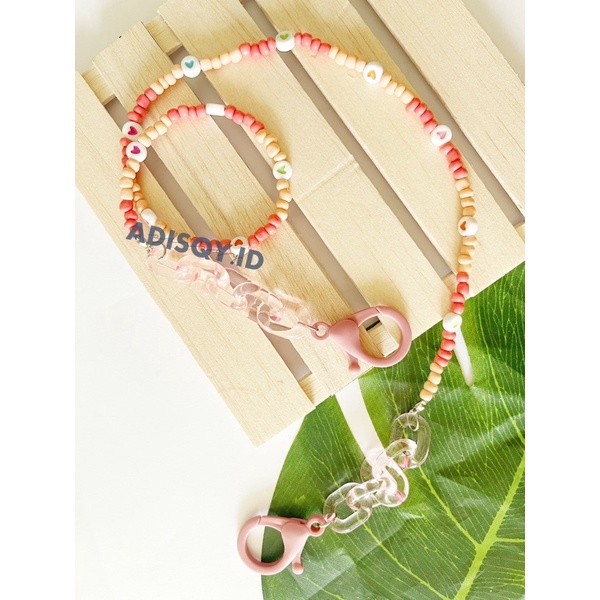 Strap masker - kalung masker - tali masker - tali pengait manik-manik