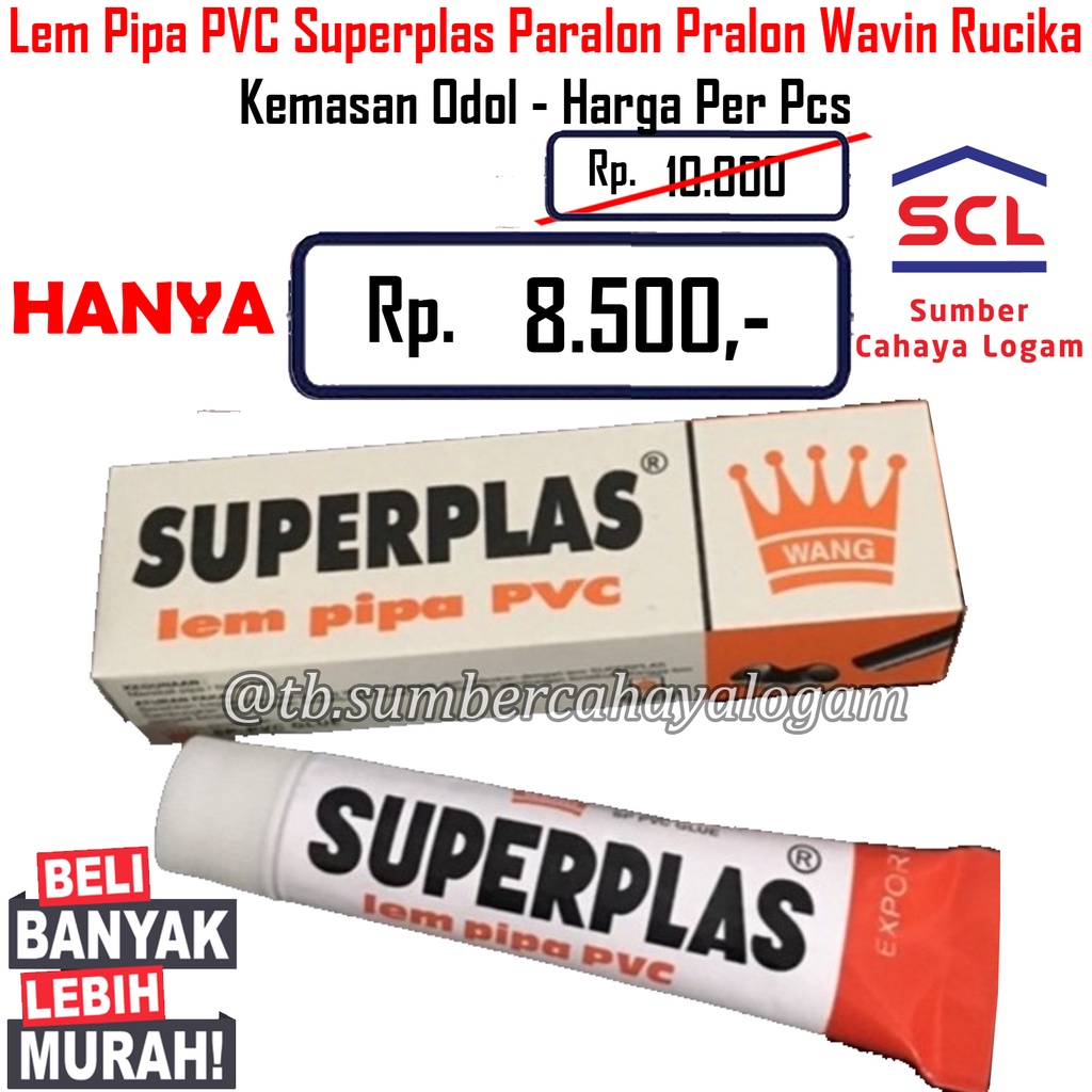 Jual Lem Pipa Pvc Superplas Paralon Pralon Wavin Rucika Kemasan Odol