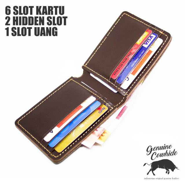 Dompet Pria 100% Kulit Asli Model Vintage Full Kulit Asli - Bisa Cetak Laser Nama