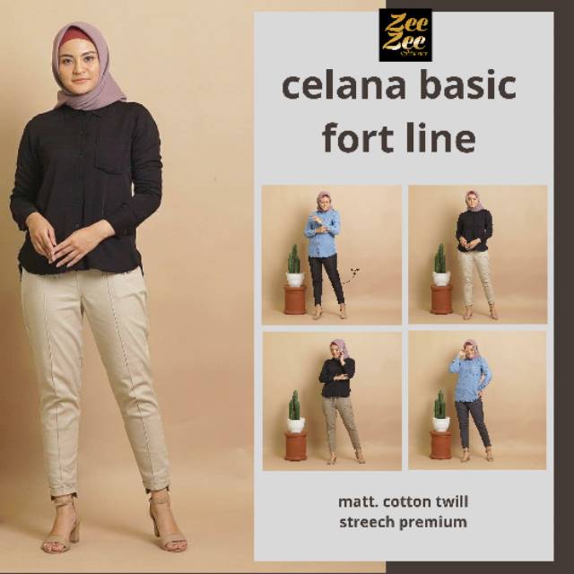 Celana basic fort line katun twill / Baggy pant twill