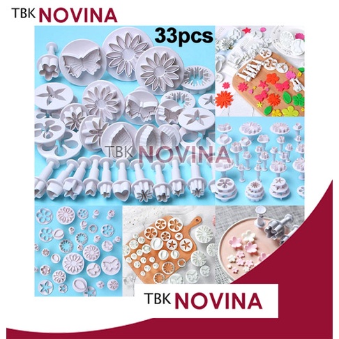 SET 33 PCS CETAKAN FONDANT BUNGA BINTANG / ALAT FONDANT
