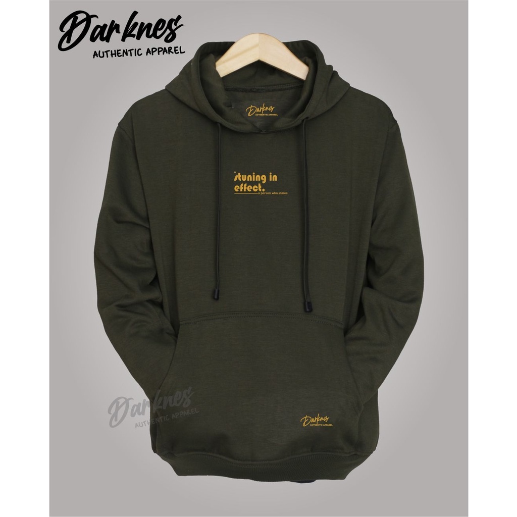 Jaket Hoodie Pria Cod Aesthetic Original Darkness Brand List STUNING IN EFFECT Warna Hijau Army Original Kachios Brand Distro Kota Bandung Terbaru Terpopuler Dan Terlaris Oversize Unisex