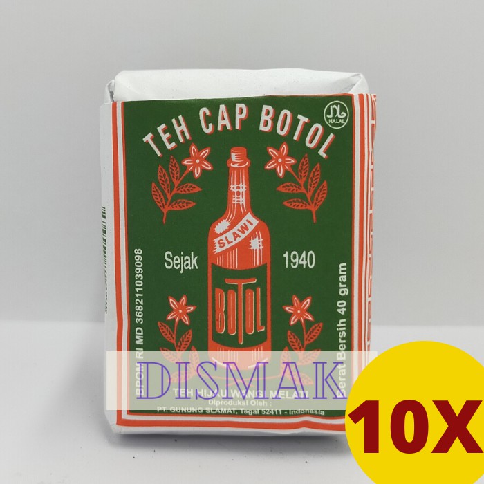 Teh Cap Botol Hijau 10 x 40 gram