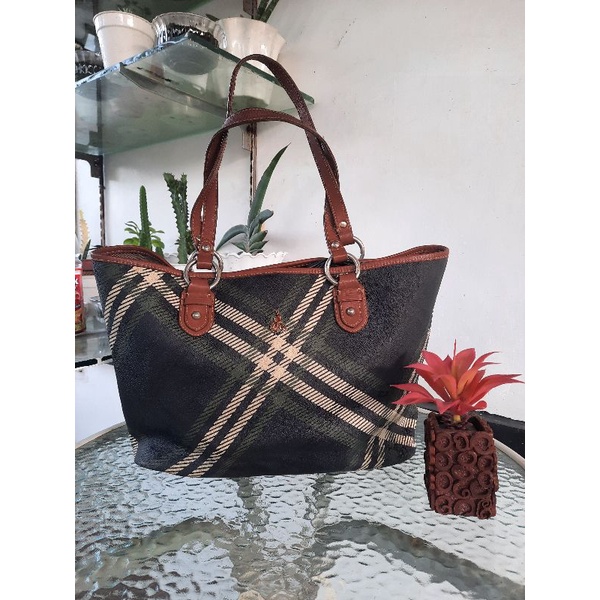 Preloved Second Bekas Tas Tote Bean Pole Kulit Asli