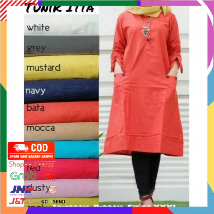 ✨ BISA COD ✨ Baju Tunik Jumbo Itta - Putih, 3L