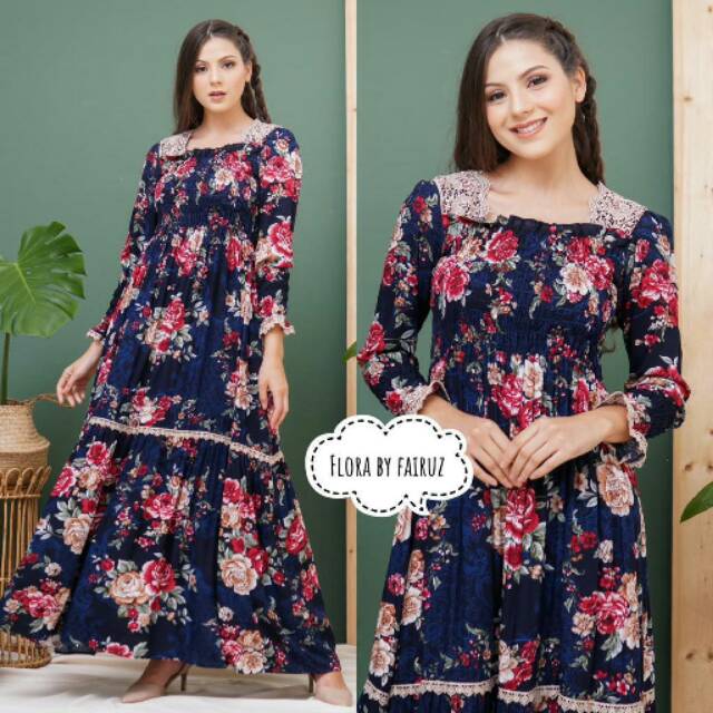 Dress, Dasterarab  fairuz flora motif