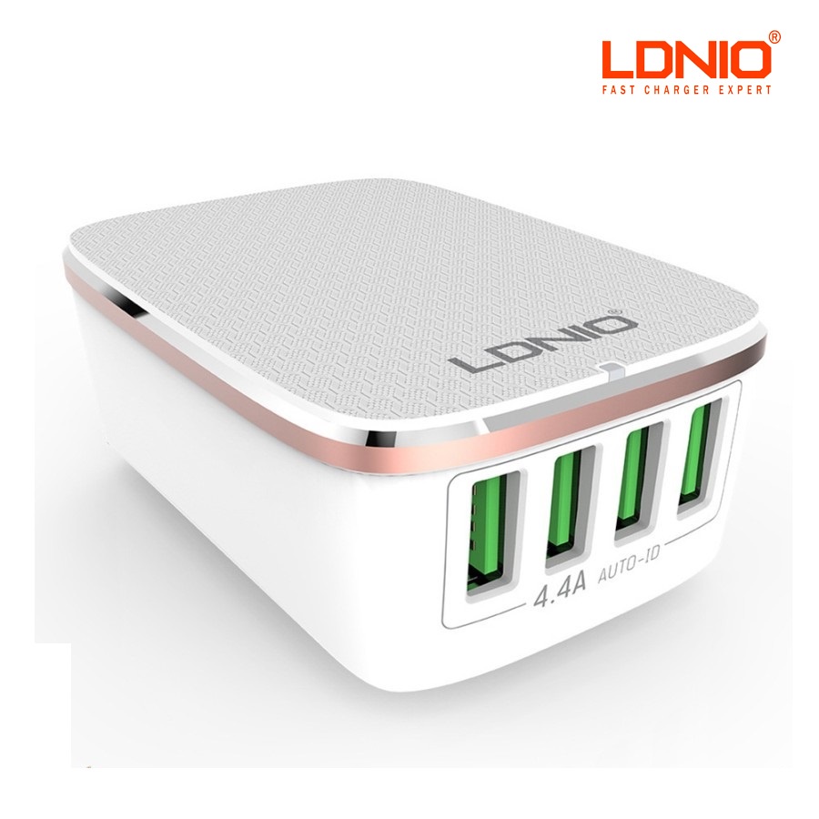 LDNIO A4404 4 Port USB International Travel Wall Charger Adapter