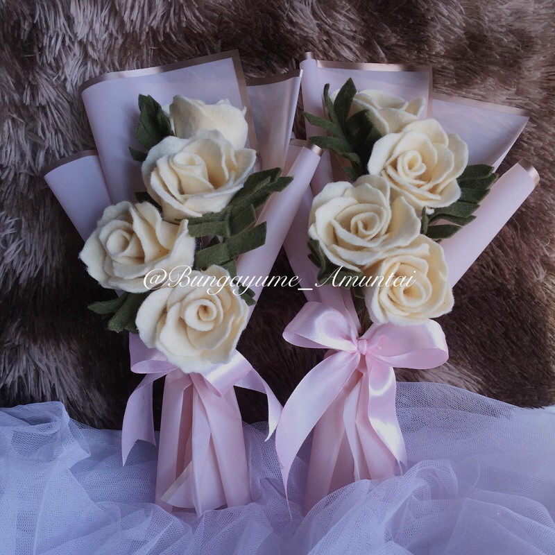 Buket bunga mawar kain flanel|| buket wisuda || buket hadiah