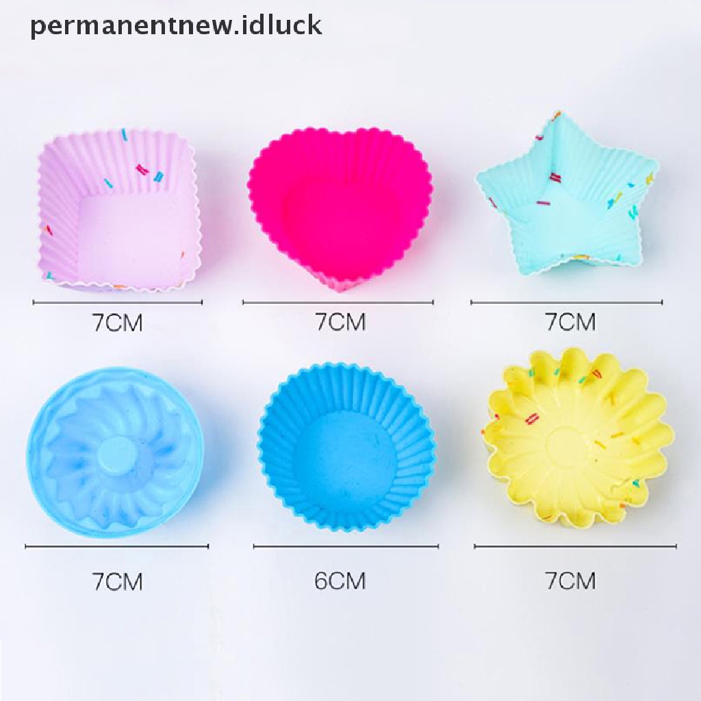 1 Pc Cetakan Cupcake Bahan Silikon Aneka Warna