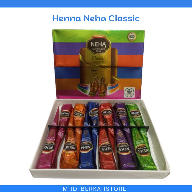 Hena rainbow Neha Classic/ isi henna tangan kulit dll warna warni 30gr