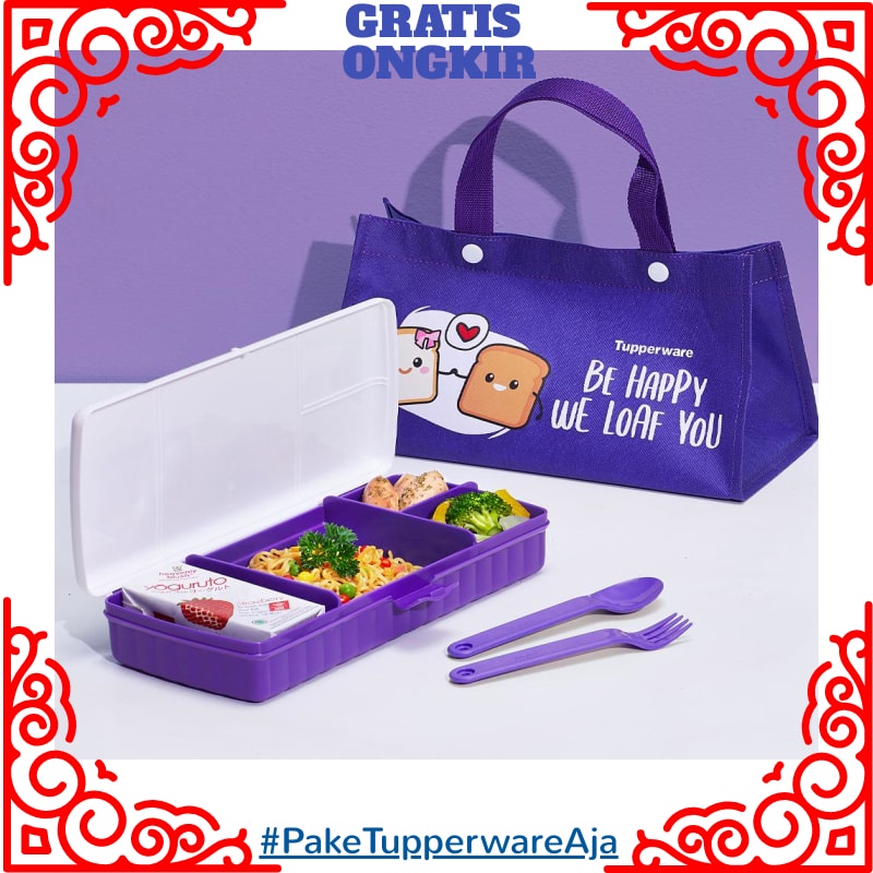 Tas Makan Set Tupperware - Tempat Makan Anak Karakter Tupperware
