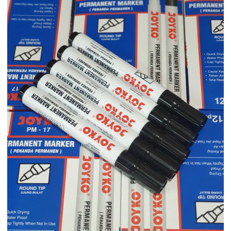 SPIDOL MARKER PERMANENT PM-17 JOYKO BLACK HITAM PERMANEN