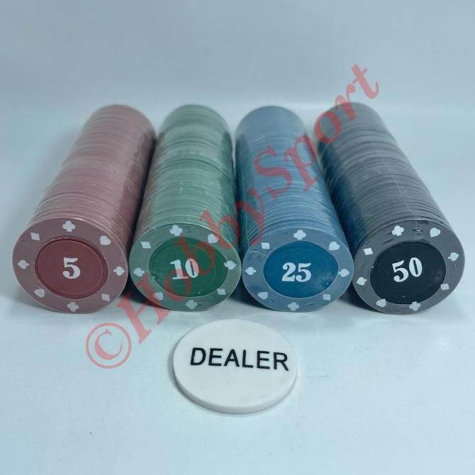 ] Koin Poker Isi 200 pcs Set Blackjack Mainan Chips Plastik Bagus Coin