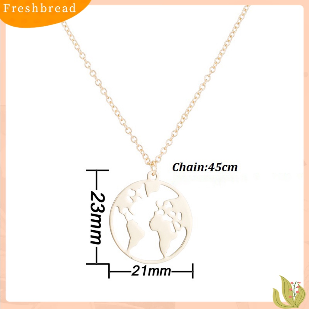 Terlaris Women Geometric World Map Pendant Necklace Choker Chain Jewelry Accessory Gift