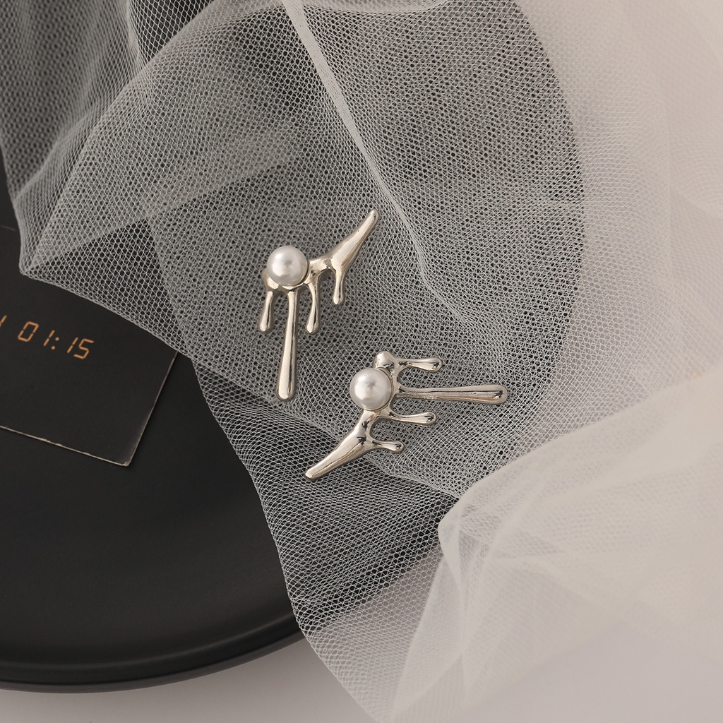 Anting Mutiara Bahan Metal Gaya Korea Untuk Aksesoris