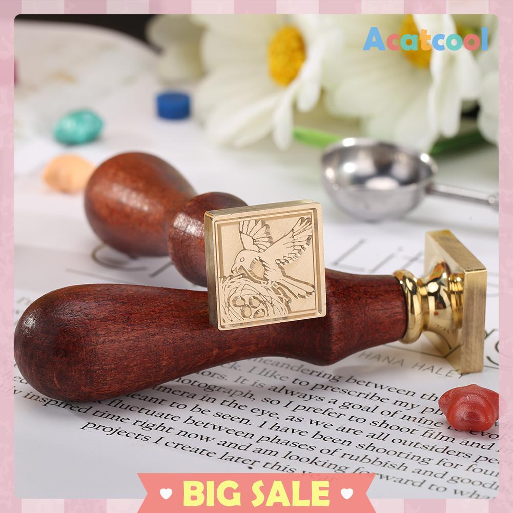 Stempel Segel Lilin Bentuk Persegi Motif Hewan Tanaman Gaya Retro Untuk Scrapbook