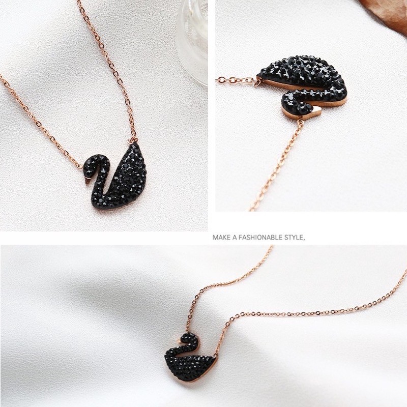 [New] Kalung swarovski titanium korea wanita cewek motif angsa stainless KK070