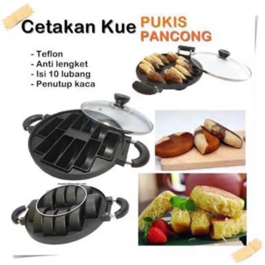 Cetakan Kue Pukis 10 Lubang Teflon / Cetakan Kue Pancong Kue Rangin Snack Maker