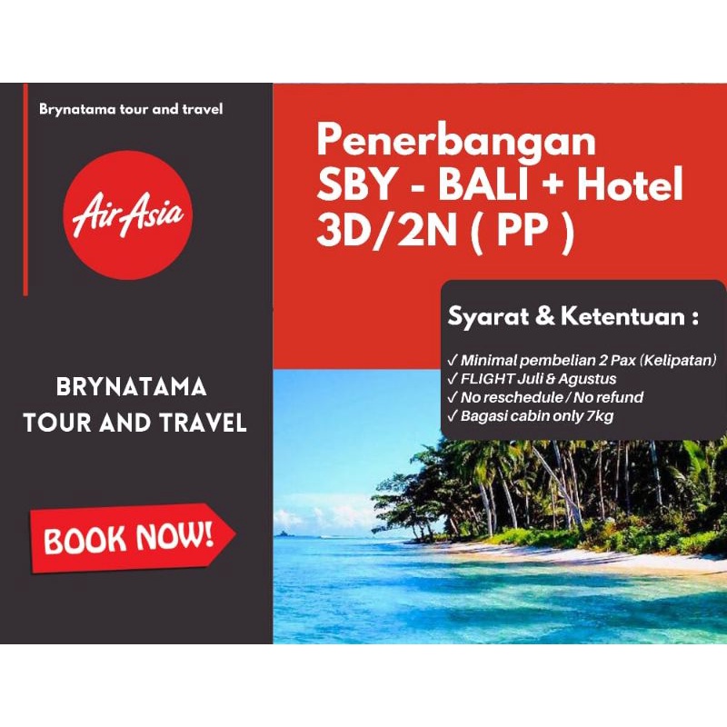 PROMO Tiket SURABAYA - BALI INCLUDE PESAWAT & HOTEL 3D/2N