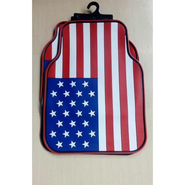 Karpet Mobil Racing Motif Bendera Amerika