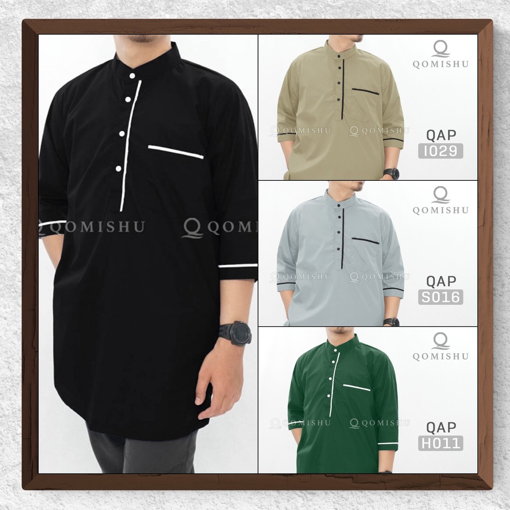  Baju  Koko  QAP Size M Kurta Pria Pakaian Original Qomishu  