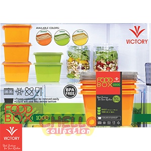 Kotak Makan Plastik VICTORY Food Box 1000ml - Warna