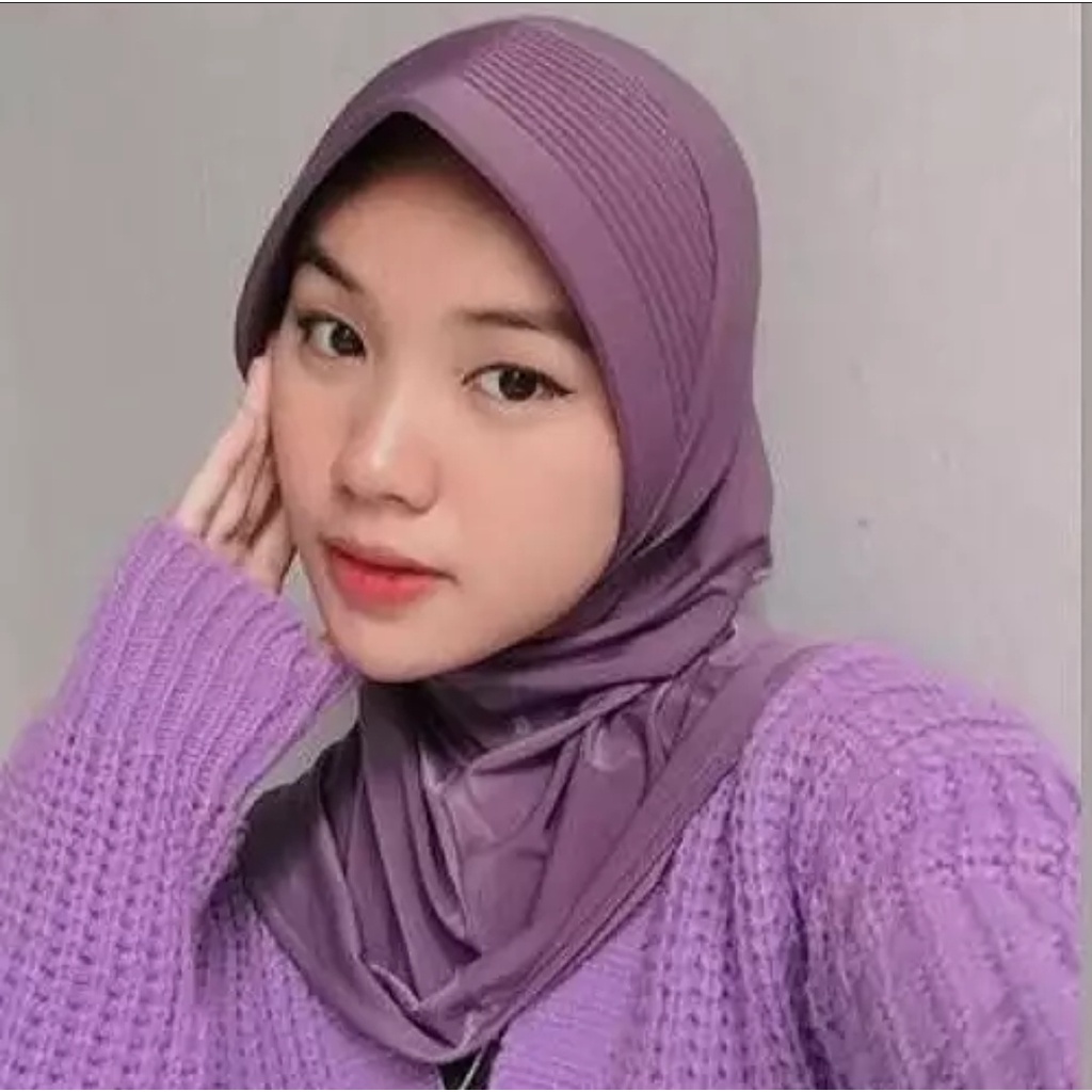(TERMURAH)1 KG 14 PCS /HIJAB SPORTY PET KECIL ANTEM BERGO POLOS OLAHRAGA-Lavender